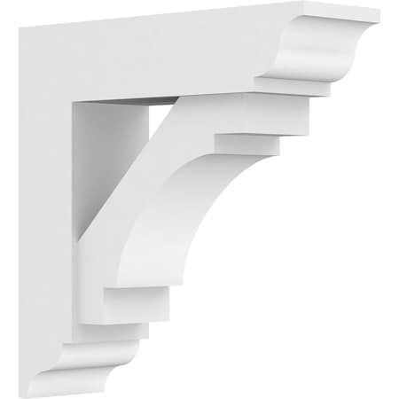 Ekena Millwork Standard Merced Architectural Grade PVC Bracket with Traditional Ends, 3"W x 12"D x 12"H BKTP03X12X12MRC01